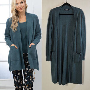 Modal Orange Fashion Village Teal Long Soft Touch Cardigan Women’s S/M Pockets